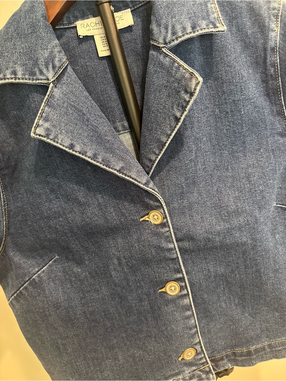 Rachel Zoe Women's Blue Denim Short Sleeve Jacket Coastal Cottagecore Casual Med - Picture 3 of 6